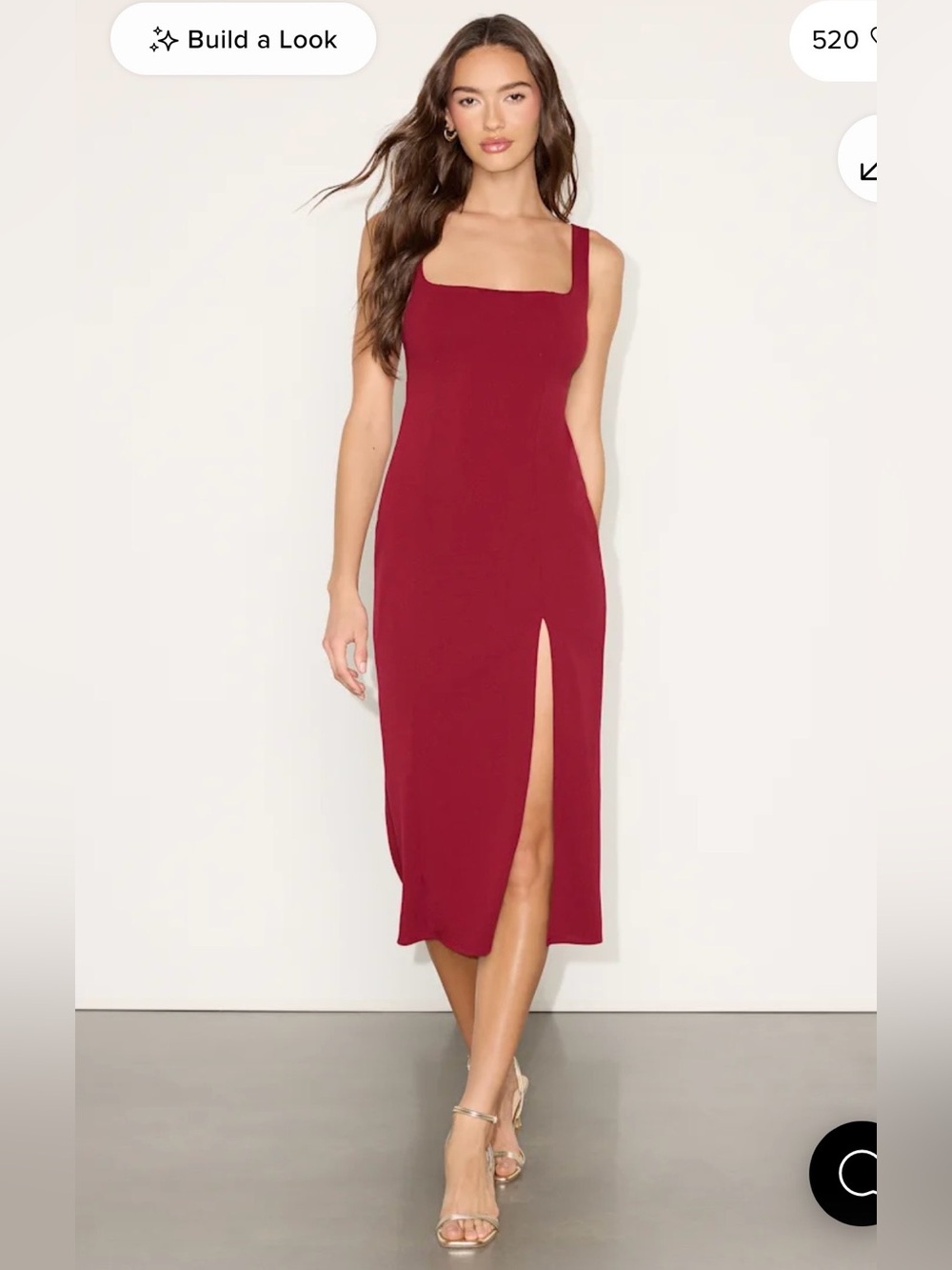Lulu's Davana Dark Red Cutout Midi Dress